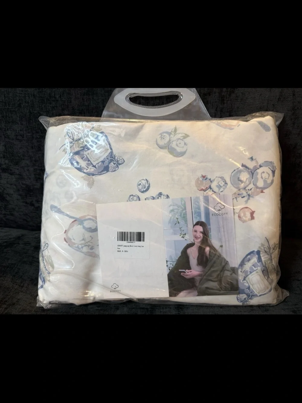 Ecocott King Size Blueberry Design Sheet Cover NEW Luxury